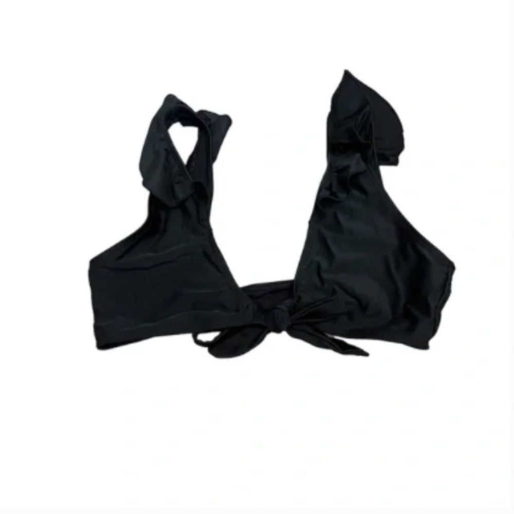 Missguided Black Ruffle Swimsuit Top